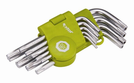 Sada torx kľúčov Extol, krátke 9ks