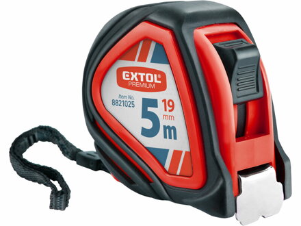 Meter zvinovací, 5m, šírka pásu 19mm, EXTOL PREMIUM