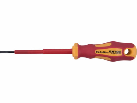 Skrutkovač elektrikársky plochý 1000V, VDE, 2,5 x 80mm, CrV