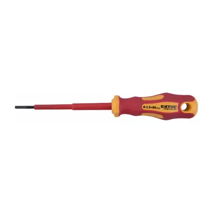 Skrutkovač elektrikársky plochý 1000V, VDE, 2,5 x 80mm, CrV