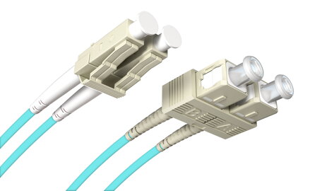 Optický patchcord SC-PC / LC-PC 2m duplex MM, 50/125 OM3