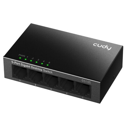 Switch GS105 5-portový, 1000 Mbps, CUDY, kovový