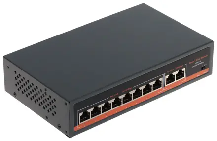 POE switch 8-portový 120W + 2xLAN