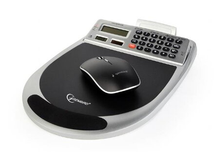Podložka pod myš s kalkulačkou, teplomerom, USB HUB, čítačka