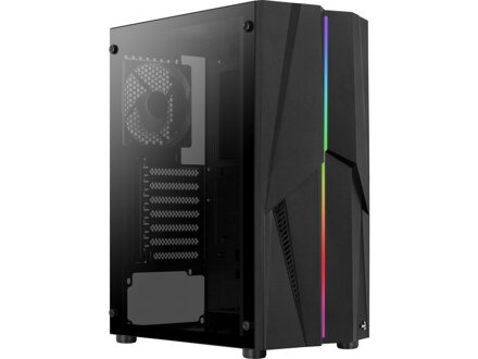 PC skrinka ATX Aerocool MECHA, RGB LED, čierna, bez zdroja