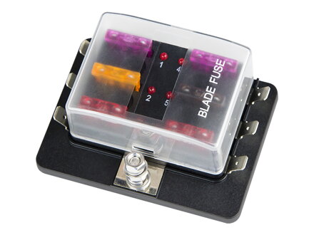 Poistkový distribútor 6x MIDI nožová poistka s LED indikáciou