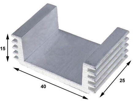 Chladič hliníkový 40x15x25mm A4755