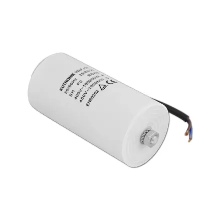 Motorový kondenzátor 100 uF / 450 VAC, vodiče