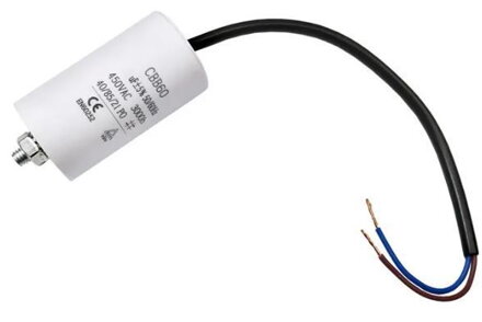 Rozbehový kondenzátor 70uF/450V 50x106mm, vodiče