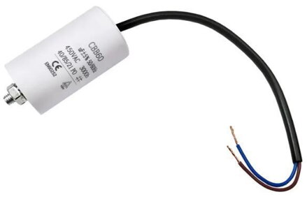 Rozbehový kondenzátor 45uF/450V 45x98mm Vodiče