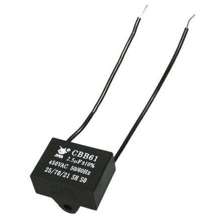 Rozbehový kondenzátor 2,5uF 450V CBB61 s vodičmi