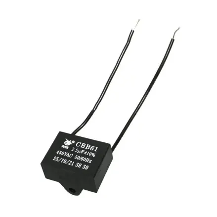 Motorový kondenzátor 2,5 uF / 450 VAC, vodiče