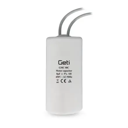 Rozbehový kondenzátor 16uF/450VAC s vodičmi, GETI