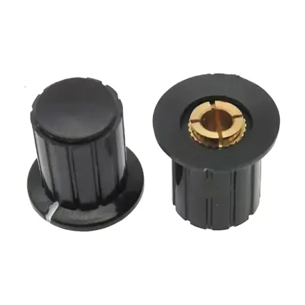 Gombík pre potenciometre 16x16mm, hriadeľ 4mm, čierny