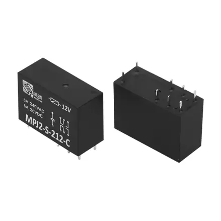 Relé 12V 2x5A/250VAC