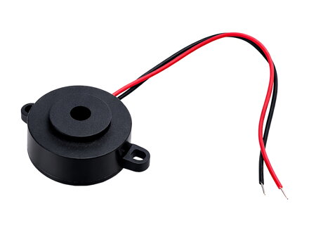 Bzučiak 12VDC, stály zvuk, čierny