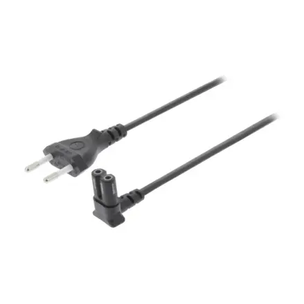 Sieťová magnetofónová šnúra rovná-uhlová 3m, čierna