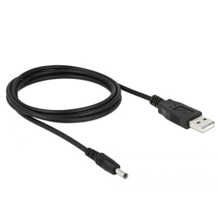 Napájacia šnúra USB na DC 3.5/1.35mm, čierna, 1m