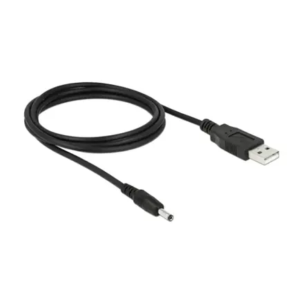 Napájacia šnúra USB na DC 3.5/1.35mm, čierna, 1m