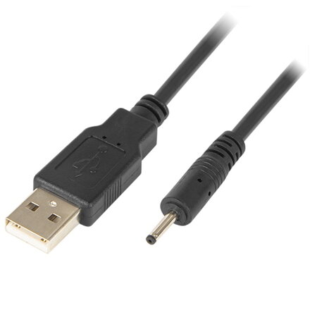 Napájacia šnúra USB na DC 0.7/2.5mm, čierna, 1,5m