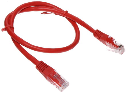 Patchcord RJ45 cat6 0.5m červený