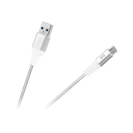 Šnúra USB - microUSB 1m REBEL biela rýchlonabíjacia