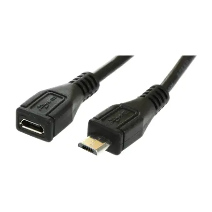 Predlžovacia šnúra microUSB 2.0 čierna, 2m