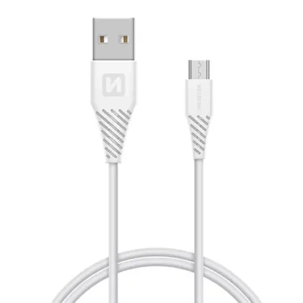 Šnúra USB - microUSB 1,5m biela (dlhší konektor 9mm)
