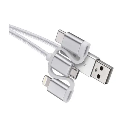 Multikábel USB - microUSB/ USB-C / iPhone lightning, 1m