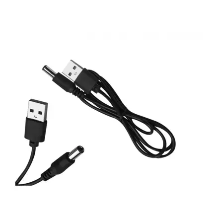 Napájací kábel USB-A - DC 2.1/5.5mm, čierny, 0,7m