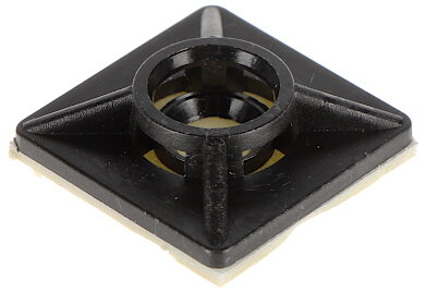 Samolepiaca príchytka 19x19mm pre sťahovacie pásiky, čierna (100ks)