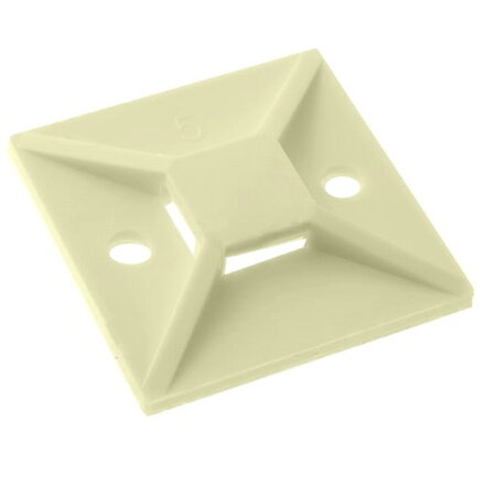 Plastová príchytka pre sťahovacie pásiky 25x25mm biela (100ks)