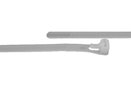PVC sťahovacia páska 7x250mm biela - otvárateľná (100ks)