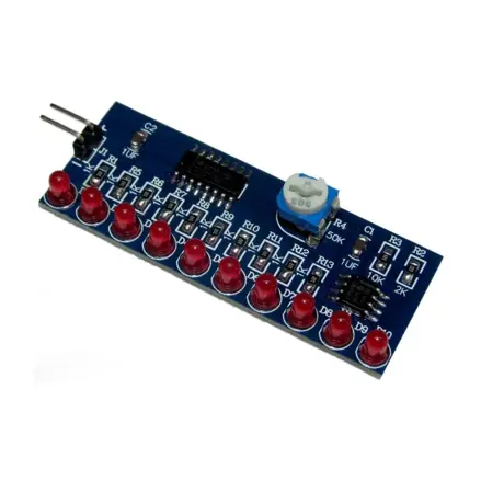SMD stavebnica Bežiace svetlo s NE555+CD4017