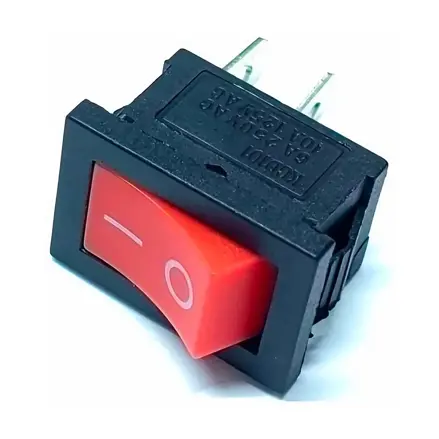 Prepínač 2pin/2polohy, malý, červený