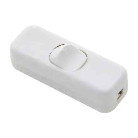 Priebežný kolískový prepínač 230V/3A biely