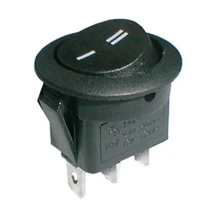 Prepínač 3pin/2polohy okrúhly 250V/6A čierny ON-ON