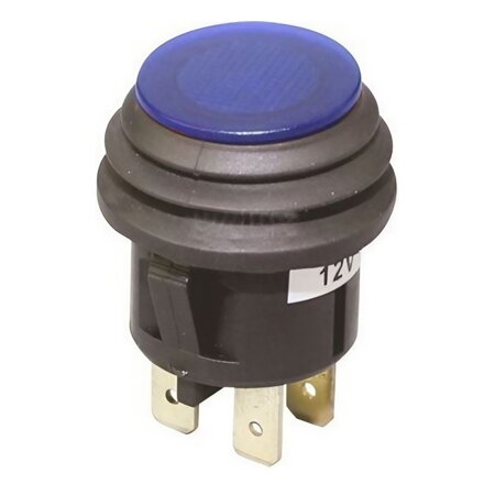 Panelový prepínač ASW-29D, OFF-ON 1pol.12V/20A, modrý vodotesný