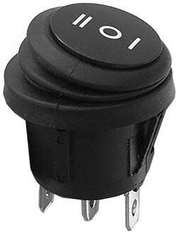 Kolískový vodotesný prepínač ON-OFF-ON 1pol.250V/6A, čierny