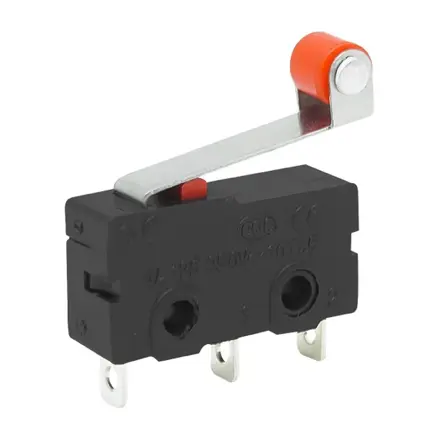Mikrospínač 3pin páčkový s kolieskom