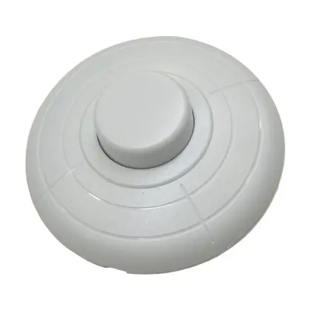Priebežný nožný prepínač 2A/250V biely okrúhly