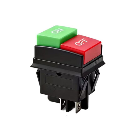 Panelový tlačidlový prepínač ON/OFF 250V/16A, 4pin, červeno/zelený