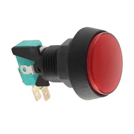 Panelový mikrospínač ON-(ON) 250V/10A červený
