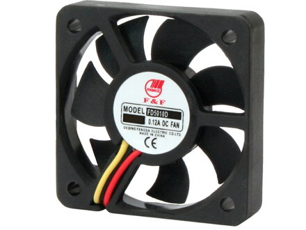 Ventilátor 50x10 12V klzný 3 vodiče