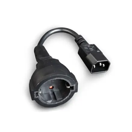 Napájací adaptér z C14 (M) na Schuko (F) kábel, 0.15m