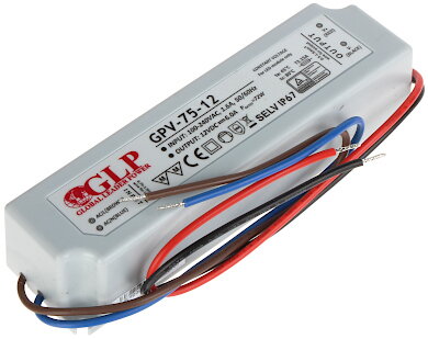 Zdroj pre LED GPV-75-12, 12V/6A 72W IP67 Zdroj pre LED GPV-75-12, 12V/6A 72W IP67