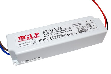 Zdroj pre LED GPV-75-24, 24V/3A 72W IP67