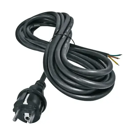 Flexošnúra s uzemnením 3x1.0mm2, gumená, čierna 5m