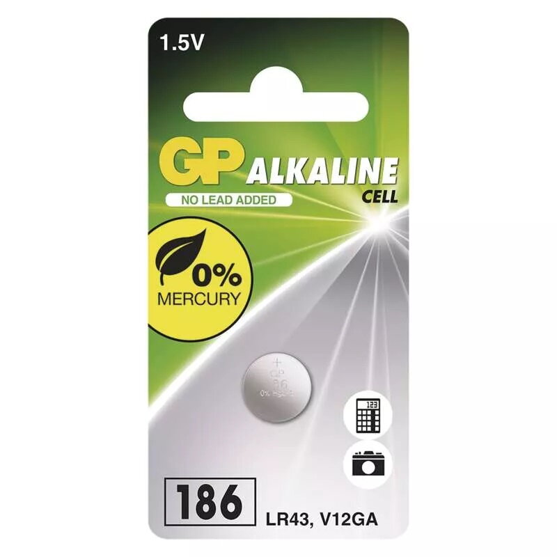 Gombíková batéria alkalická AG12 (LR43,V12GA) GP