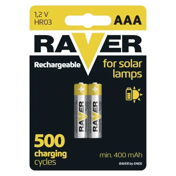 Nabíjacie batérie AAA (R03) 1,2V/400mAh RAVER solar (2ks)